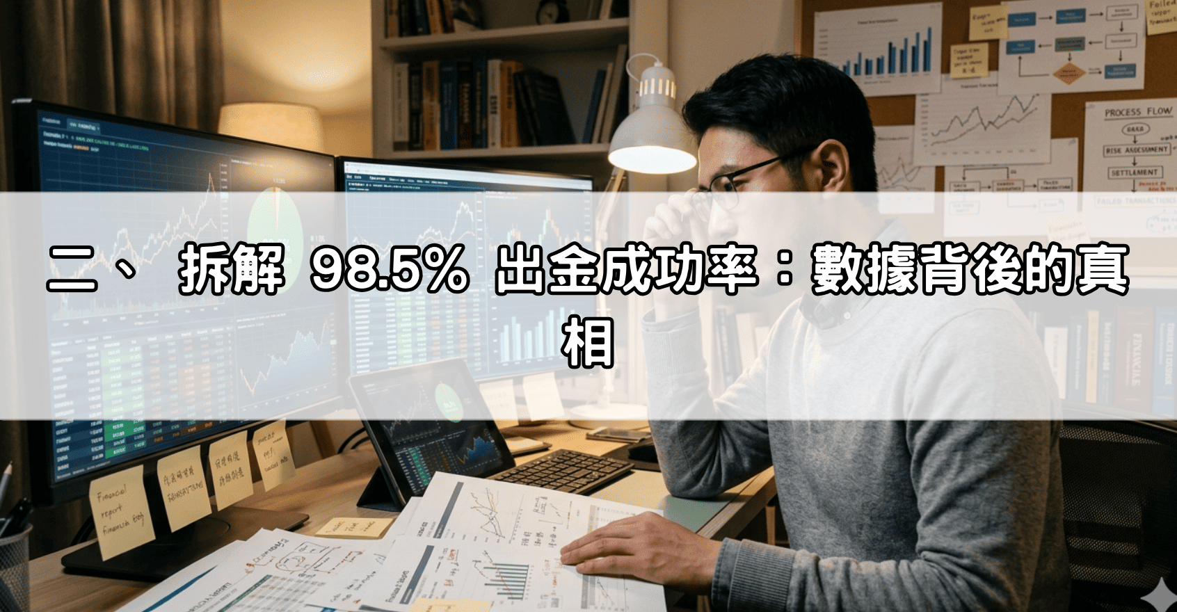 二、 拆解 98.5% 出金成功率:數據背後的真相